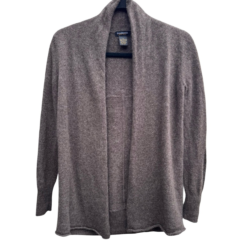 Philosophy Dane Lewis 100% Cashmere Quiet Luxury Preppy Open Front Cardigan S
